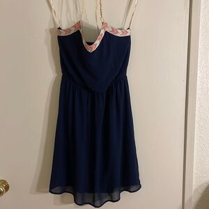 Navy blue sheer dress